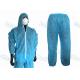 Waterproof Split Type Disposable Protective Coveralls Suit PP / SMS With Zip