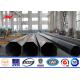 Round 4mm Steel Plate Thickness Galvanized Steel Pole 15m Height Straight Two Sections