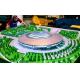 Round Green Acrylic Architectural Model Supplies  For Football Stadium Layout