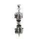 Men's Jewelry Vintage Old Sterling Silver Amulet Pendant Necklace (N029293W)