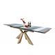 Rectangle Extension Dining Table Ceramic Topped Tempered Glass 2.1 Meter