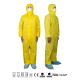 Type 3B Yellow Disposable PP PE Protective Coverall With Hood Anti Static Pass EN14126