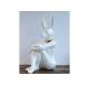 Painted Rabbit Man Outdoor Fiberglass Sculpture Fantasy Artwork Life Size