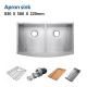36 Inch Stainless Steel Double Basin Apron Front Sink 83x58 Brushed 50 50