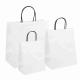 16x8x22 CMYK Plain Colorful Kraft Paper Shopping Bags White Gift Bags With Handles