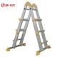 Portable  Aluminium Step Ladder PP Feet 4x3 Collapsible Extension Ladder