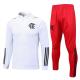 White Football Training Tracksuit Long Drawstring Soccer Training Wear