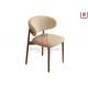 Bowed Back Leather Upholstered Dining Chair With Ash Wood Frame