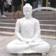 White Marble Sitting Buddha Statue Life Size Natural Stone Garden Sculpture