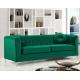 Modern green good quality home sofa upholstered velvet living room long back sofa stainless steel sofa