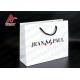 White Custom Printed Retail Paper Shopping Bags No Minimum Matte Lamination