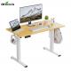 Height Adjustable Rolling Cart with Lockable Wheels Wooden Grain Mobile Laptop Desk
