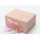 Light Pink Flat Foldable Packaging Box Rigid Customized Design 2mm Thickness