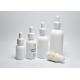 Classic Round Opal White Glass Bottles With Plastic Smooth Dropper Cap, Glass Primary Packaging For Skincare Products