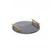 Metal Handles 12 Inches Marble Stone Tray For Home And Restaurant