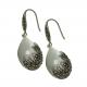 Vintage Sterling Silver with Opal Marcasite Dangle Drop Earrings(E12033WHITE)