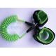 Retractable Plastic Spring Baby Wrist Link With Straps Green 1.5M Stretched Length