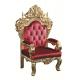 SGS Red Leather Antique Hotel Furniture Luxury Wedding High Back Throne Chair