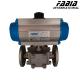 Pneumatic Three-Way Flange Ball Valve with Single/Double Action Pneumatic Ball