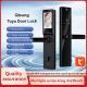 Qleung Video Calling Camera Wifi Fingerprint Code Key Card Tuya Door Lock for Home Hotel