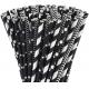 7.7 Inch Biodegradable Black And White Striped Straws