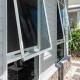 Aluminium Metal House Window Awnings Top Hung Bathroom