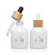 1.01oz Face Serum Dropper Bottles Empty Glass Dropper Bottle Bamboo Collar