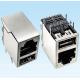 100 Base-TX RJ45 Combination Connector Dual USB DIP Type