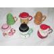 Easy Clean Dolomite Hand Painted Christmas Themed Mugs Food Grade With Covered
