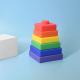 OEM Baby Square Silicone Stacking Toys EN71 Certified For Fun