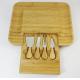 4PCS Bamboo Cheese Knife Set In Wooden Bamboo Slide-Out Drawer  Cutting Board