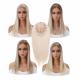 Real Natural Jewish Pu Hair Topper For Women End Silk Lace Front European Blond 100-200g