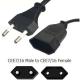 CEE7 / 16 Black Male To Female Extension Cord 2.5A 250V No Ground