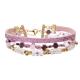 Boho Style Shiny Pink Multi Layer Stackable Bracelet Set 6.5 For Women