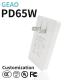 20V 65w 3.25A GaN Fast Charger USB A / USB C Fast Charging Travel Adapter