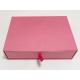 Customized Handmade Paper Gift Box Hard Cardboard Box With Drawers Pink Color