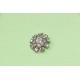 34L Rhinestone Buttons For Clothing Silver Ecofriendly Inlaid Flower Pattern