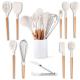 Silicone Kitchenware Wood Kitchen Tools With Wooden Handle 12pcs Set