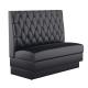 Custom Restaurant Furniture Button Tufted Black Commercial Booth Seathing