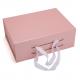 Wholesale custom design luxury magnetic flat folding gift box with silk ribbon