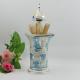 Shinny Gifts Elegant Noble Columnar Style Carving Rose Flower Toothpick Holder