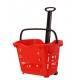 Green Supermarket 2 Wheeled Shopping Trolley Grocery Store Cart Customized