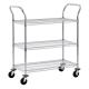 Adjustable Wire Shelf Cart With Pull Handle Restaurant 36 W X 14 D X 38 H