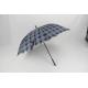 Blue Tartan Windproof Golf Umbrellas 30 Inch Automatic With Fiberglass Frame