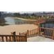 Wood Plastic Composite WPC Garden Fence Grid and Walk Bridge for Reservior