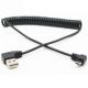 CUSTOM 1M 90 Degree Right Angle USB A Male to Micro b Male Spring Coiled USB Cable