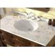 Professional White Custom Marble Vanity Tops Oval Cutout For Hotel Bathroom