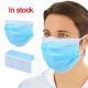 Blue White Disposable Earloop Face Mask Dust Proof CE FDA Certification