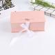Gift Craft Pink Paper Box with Ribbon and Folding Lid Custom Shape Logo Packaging Box