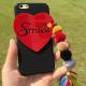 Hard PC DIY Love Heart Shape Smile Word Small Hairball Tassels Cell Phone Case Cover For iPhone 7 6s Plus
